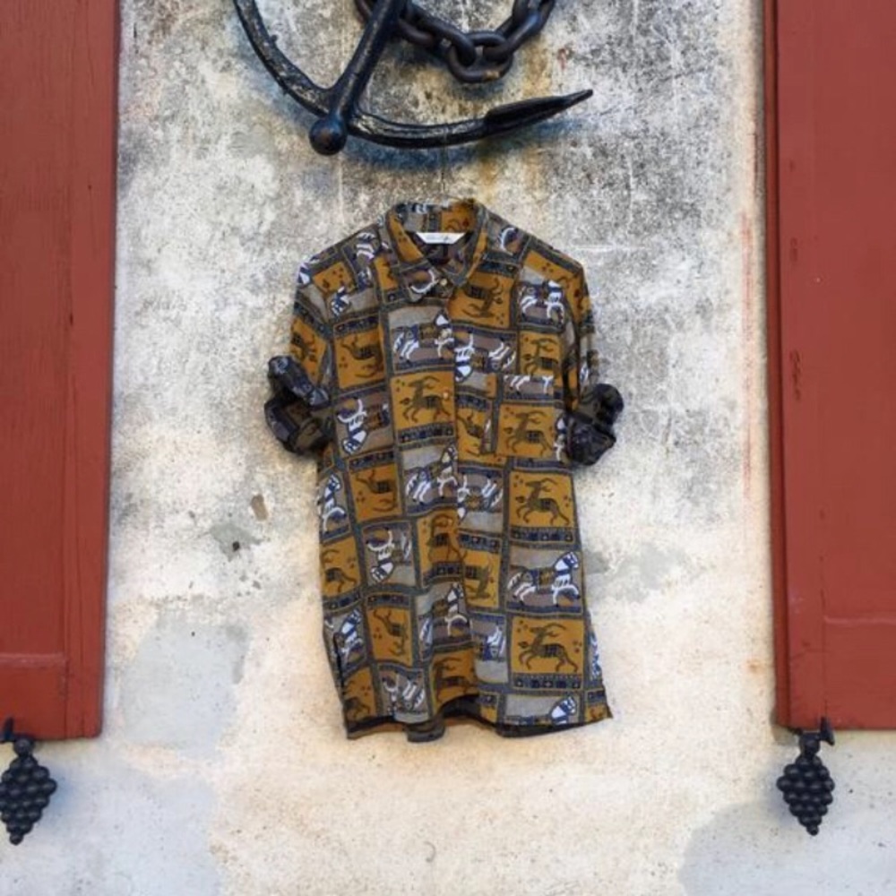 Vintage Carousel Silk Top